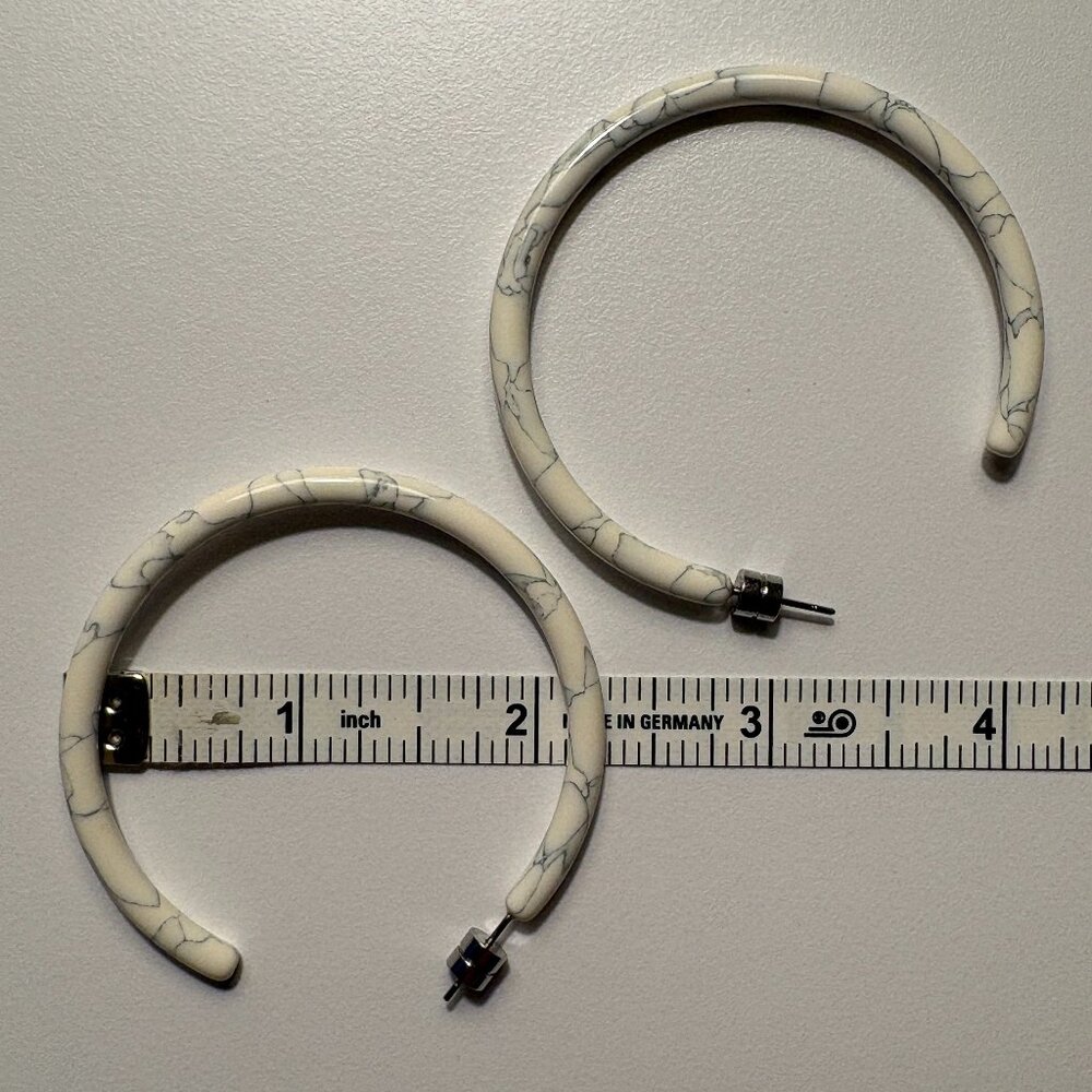 Machete Large Hoop Earrings - Marble